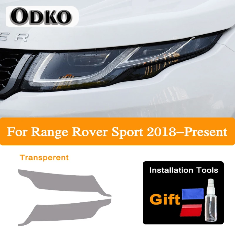 لسيارة رينج روفر سبورت L494 2014-الحاضر 2 قطعة المصباح الأمامي للسيارة طبقة رقيقة واقية سوداء ملحقات ملصق من البولي يوريثان الشفاف #3