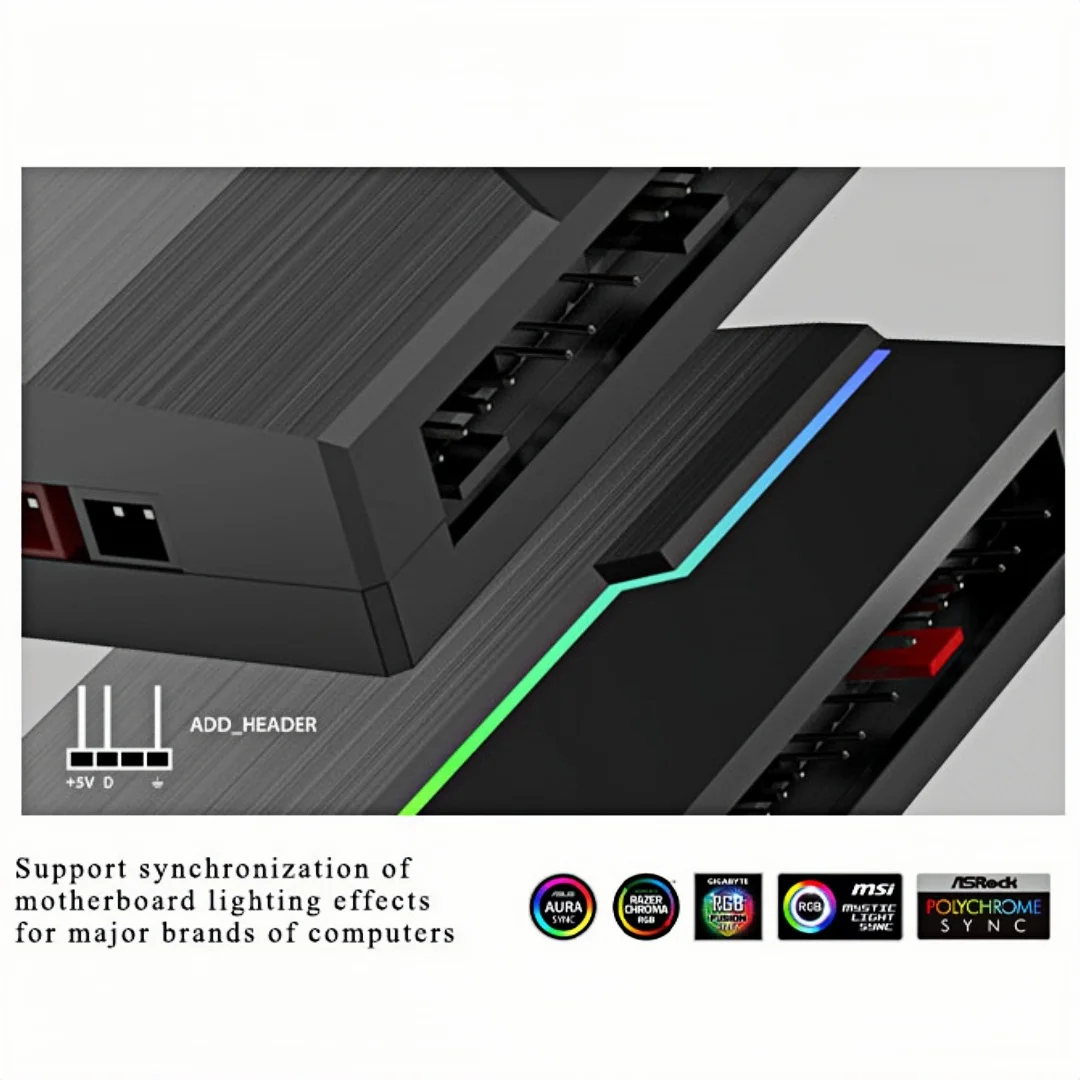CX FUTRUE Dual 10 Port Fan Hub With 100% ABS, 4PIN PWM+3PIN ARBG, Equipped With Remote Control (Can Control Light Color Changes)