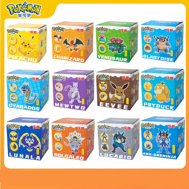 Genuine Pokemon Pokeball Anime Figure Deformation Pikachu Gengar Charizard Eevee Gyarados Cartoon Pet Doll Action Model Toy Gift