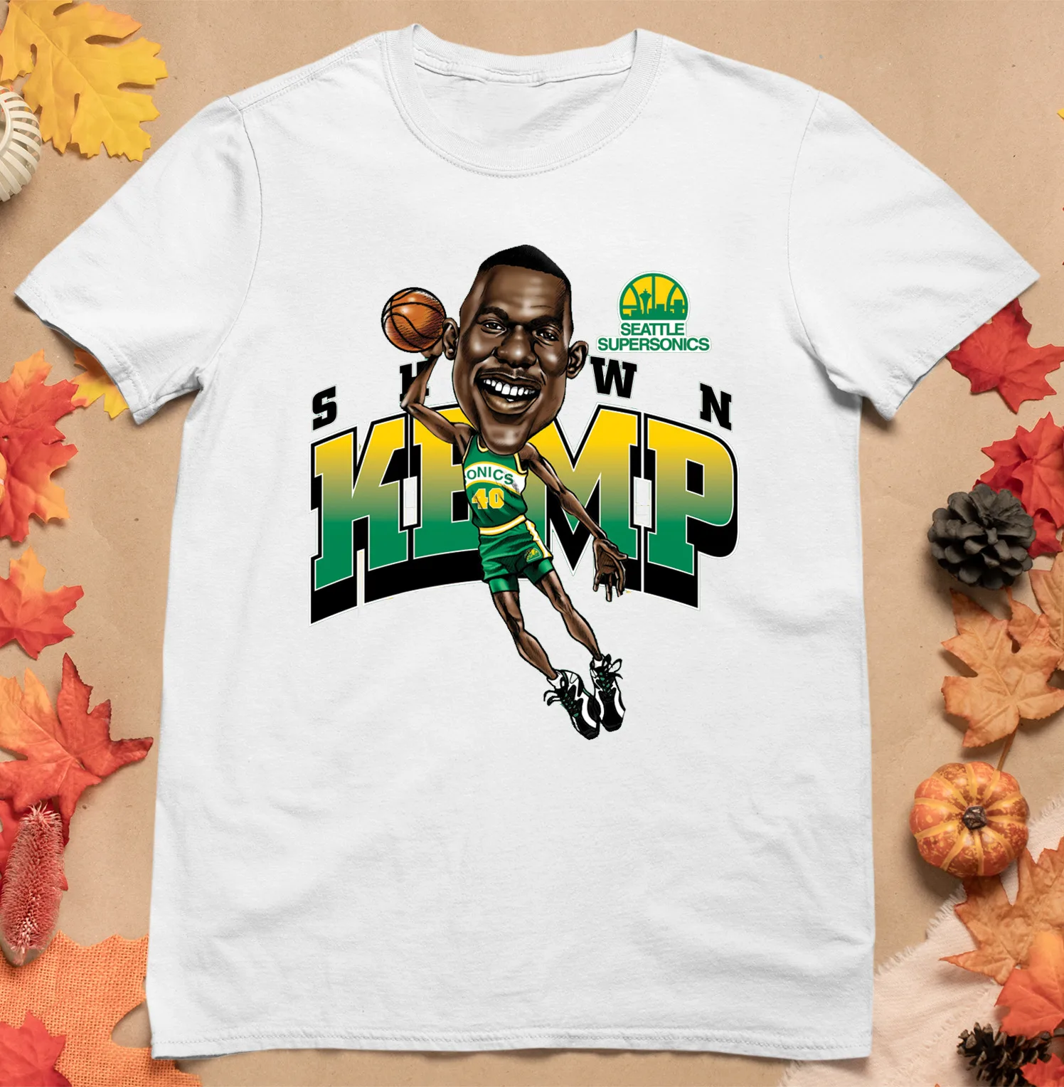 Shawn Kemp caricature Men T-shirt White Unisex All Size S-5XL 2F1415