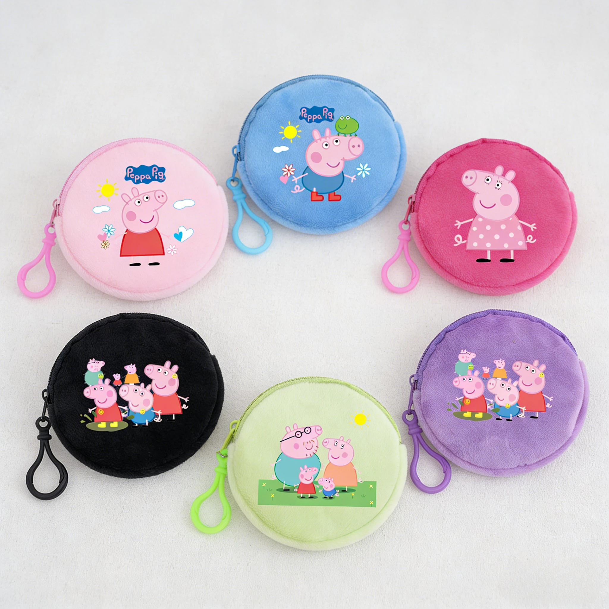 Monedero de Peppa Pig para Niños y Niñas, Cartera Portátil con Diseño de George Pig, Estampado Kawaii, Bolsa para Guardar Tarjetas de Identificación, Regalos de Cumpleaños