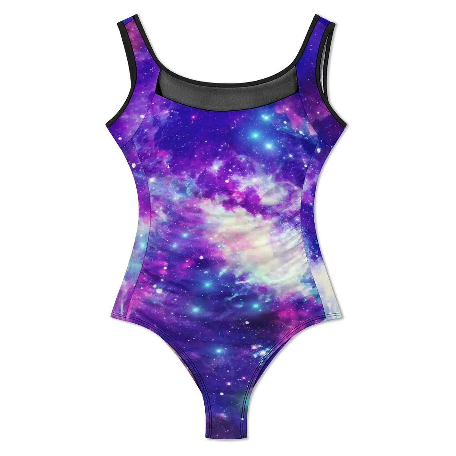 Colorful Galaxy Swimsuit Flaming Star Nebula One-Piece Swimwear Push Up Modern Bathing Suits Sexy Beach Graphic Swimsuits