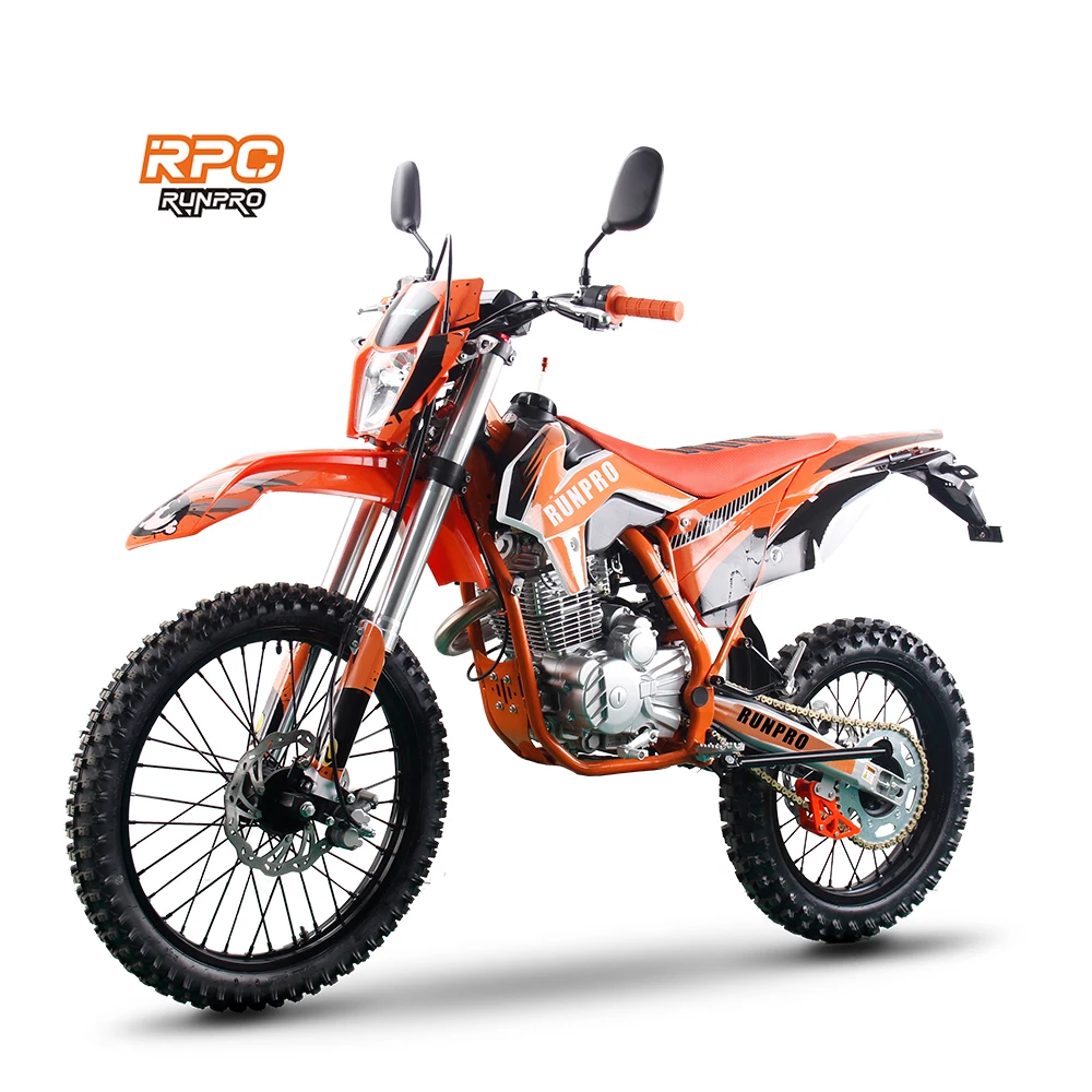 Lightweight DesignRUNPRO 250cc Manual Clutch 4 Stroke 200cc Gas Start 21''18'' Tire Motocross For Adults Off-Road Dirt Bike Mot