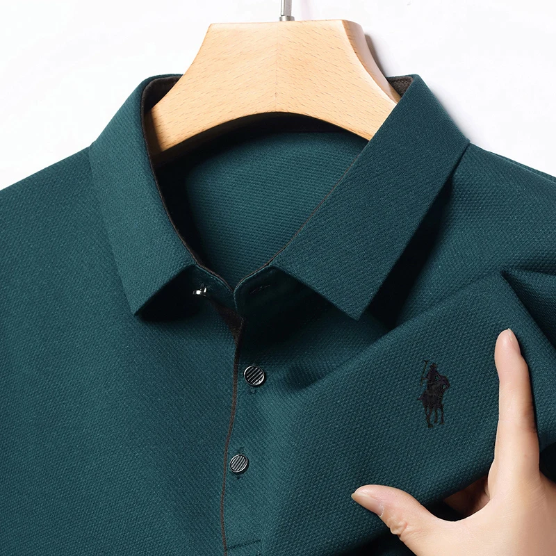 Light Luxury 202 Paul Men's Polo Shirt Long Sleeved T-shirt Casual Daily Lapel Sweatshirt Base - Image 6