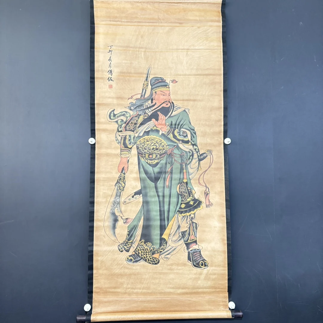 China Xuan paper nave living room Guan Gong Tu wall decoration scroll painting gift