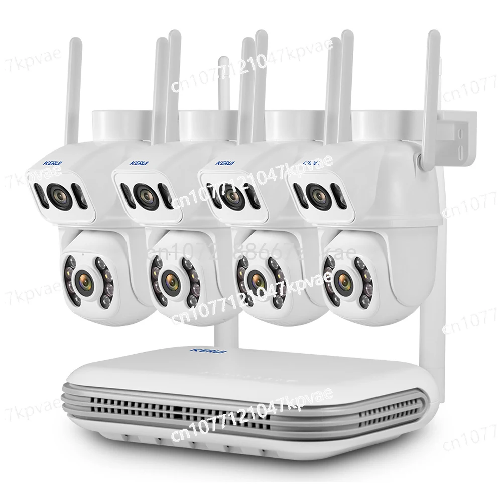 New Arrival 6MP 8CH NVR WiFi Dual Lens Camera Wireless PTZ Dual-Screen CCTV Home Security Surveillance Camera System Kit