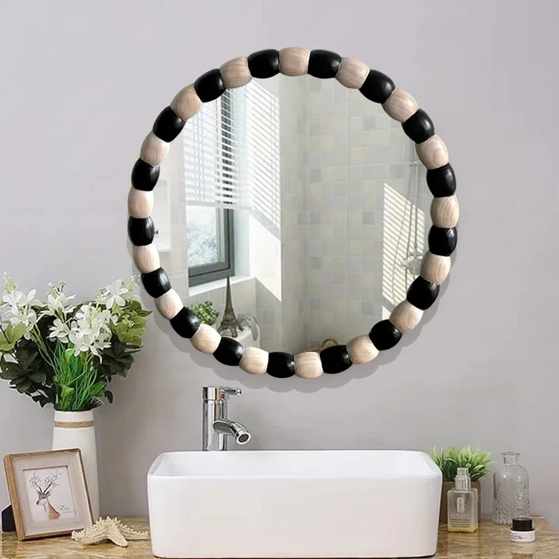 Netizen Light Luxury Art Sense Black and White Plaid Mirror Square Shaped Full Body Dressing Mirror Wall Hanging Floor Mirror