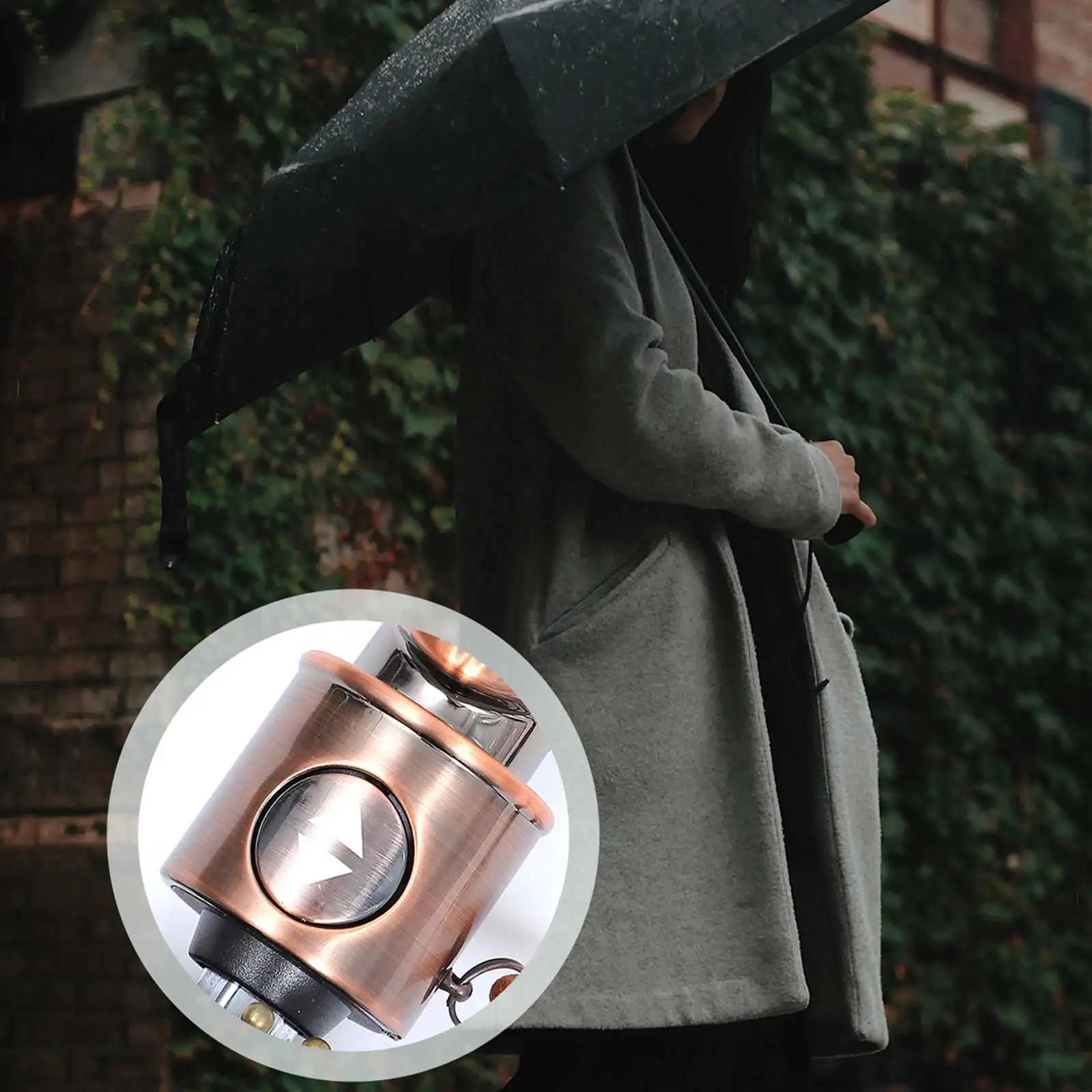 

Aluminum Alloy Foldable Umbrella UV Rain Sunshade Travel Lightweight Dual Purpose Polished Handle Comfortable Golden