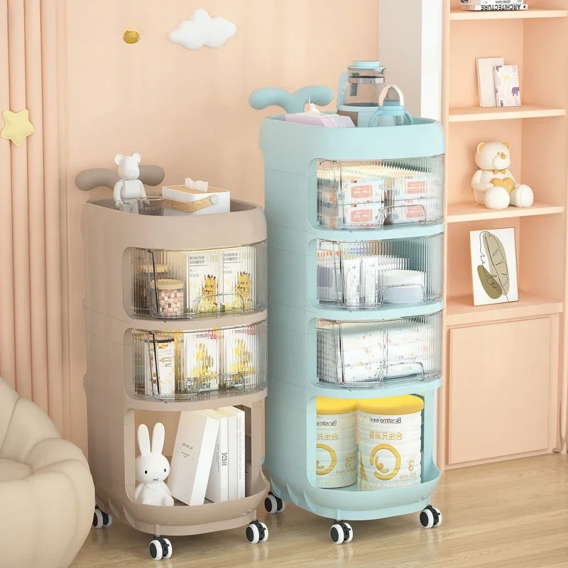 

Simplicity Storage Rack, Small Stroller Snack Cabinet, Living Room Bedroom Bookshelves, Multi-Layer Movable Toy Arrange Shelves