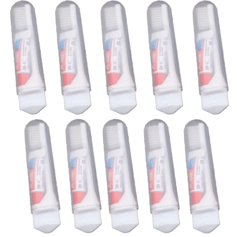 10PCS Portable Mini Travel Toothbrush Toothpaste Set Adult Outgoing Camp Disposable Toothbrush Carry-on Deep Cleaning Oral Care