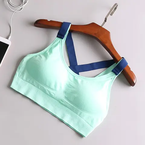 1 st sport-bh utan bygel, andningsbar, lätt, ärmlös, yoga- och fitnesslinne, bekväm, XL, ljusgrön 6 best sales grön sport-bh - №5