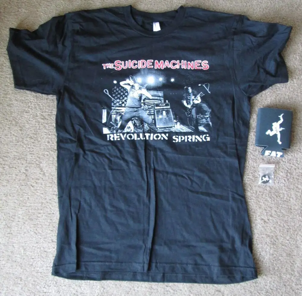 The Suicide Machines Revolution Spring T-Shirt Size Small Beer Koozie Enamel Pin