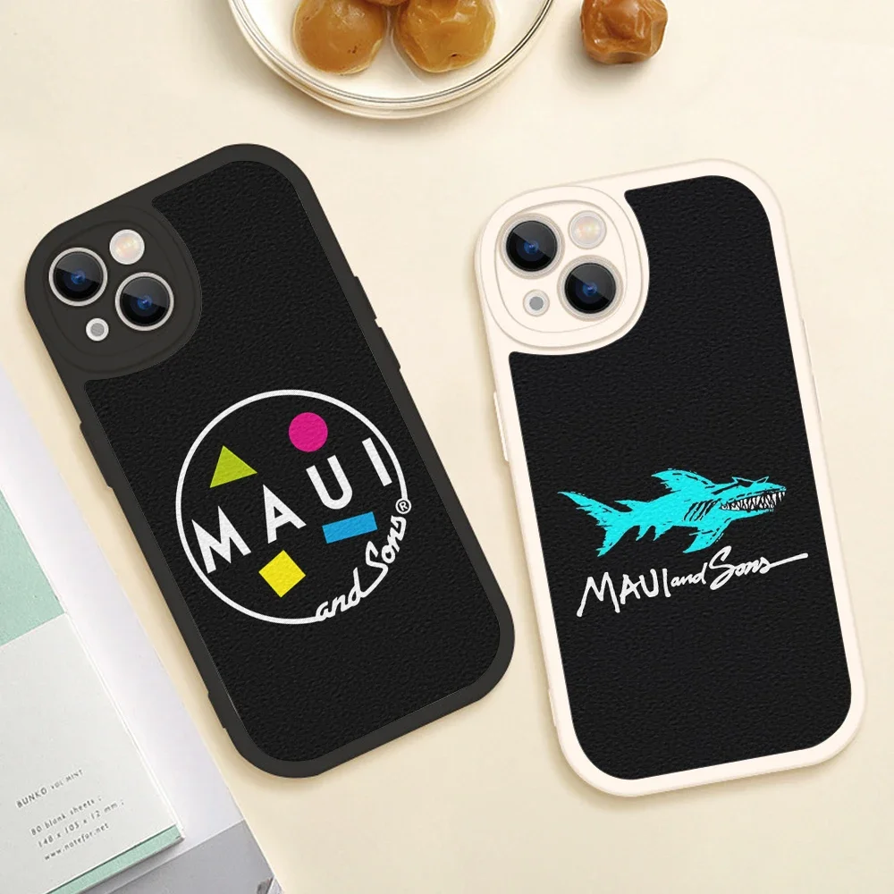 For Iphone 16 promax Phone Case 15pro 12 13 14Pro 13 12 MiNi 14pro 15plus 13pro MAUI AND SONS Surf Sakataboard Lambskin Covers