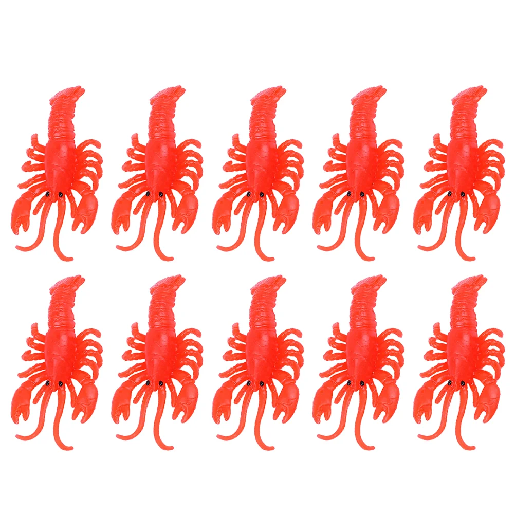 

25 Pcs Simulated Crayfish Lobster Lovers Gift Funny Fake Puzzle Red Toy Soft Rubber Cognitive Kids Accessories