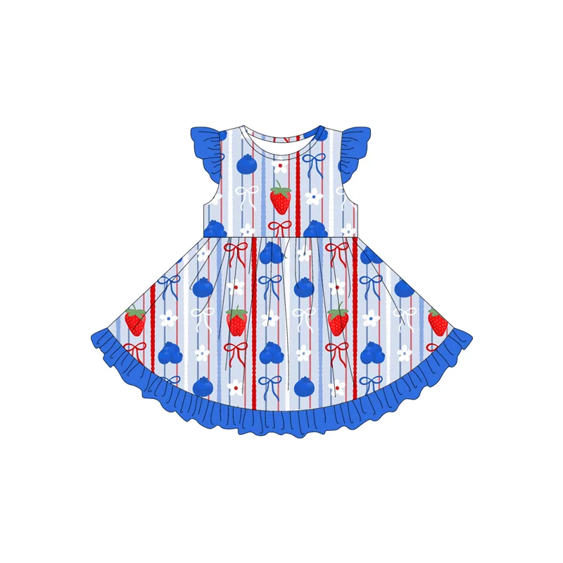 Nuevo diseño, ropa de verano para niños, estampado de flamenco rosa, niña, nueva seda de leche, venta al por mayor