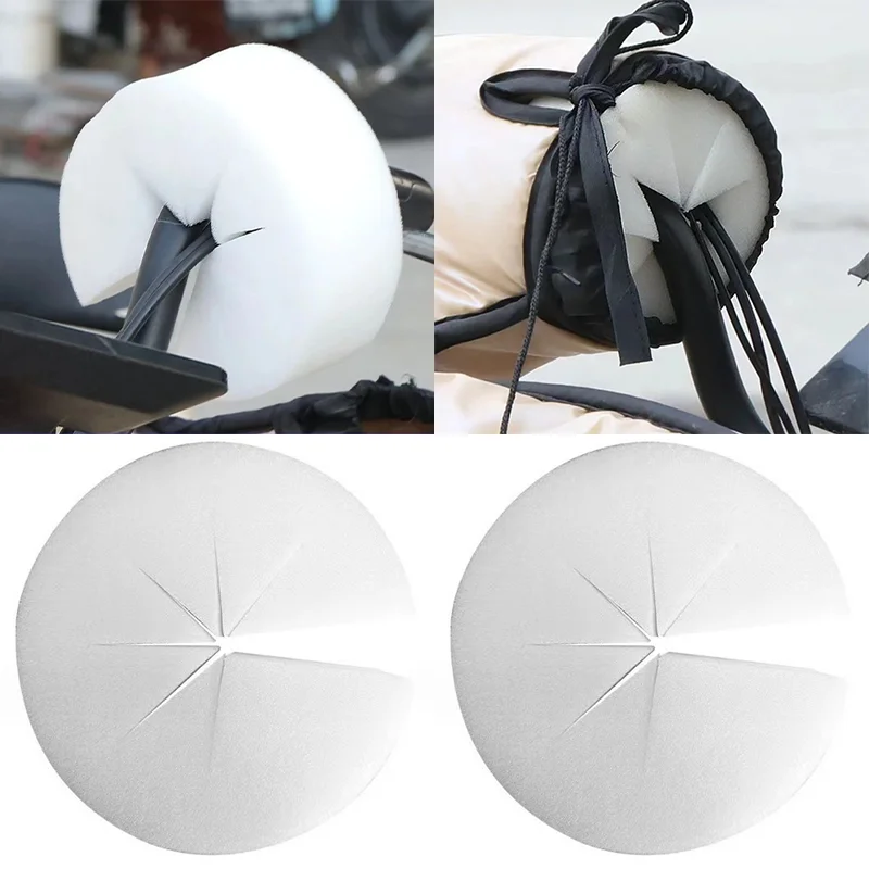 2Pieces Winter Electric Car Windproof Cotton Motorsiklet Wavy Handlebar Cotton Lightweight Warm Windproof Motor Handlebar Cover