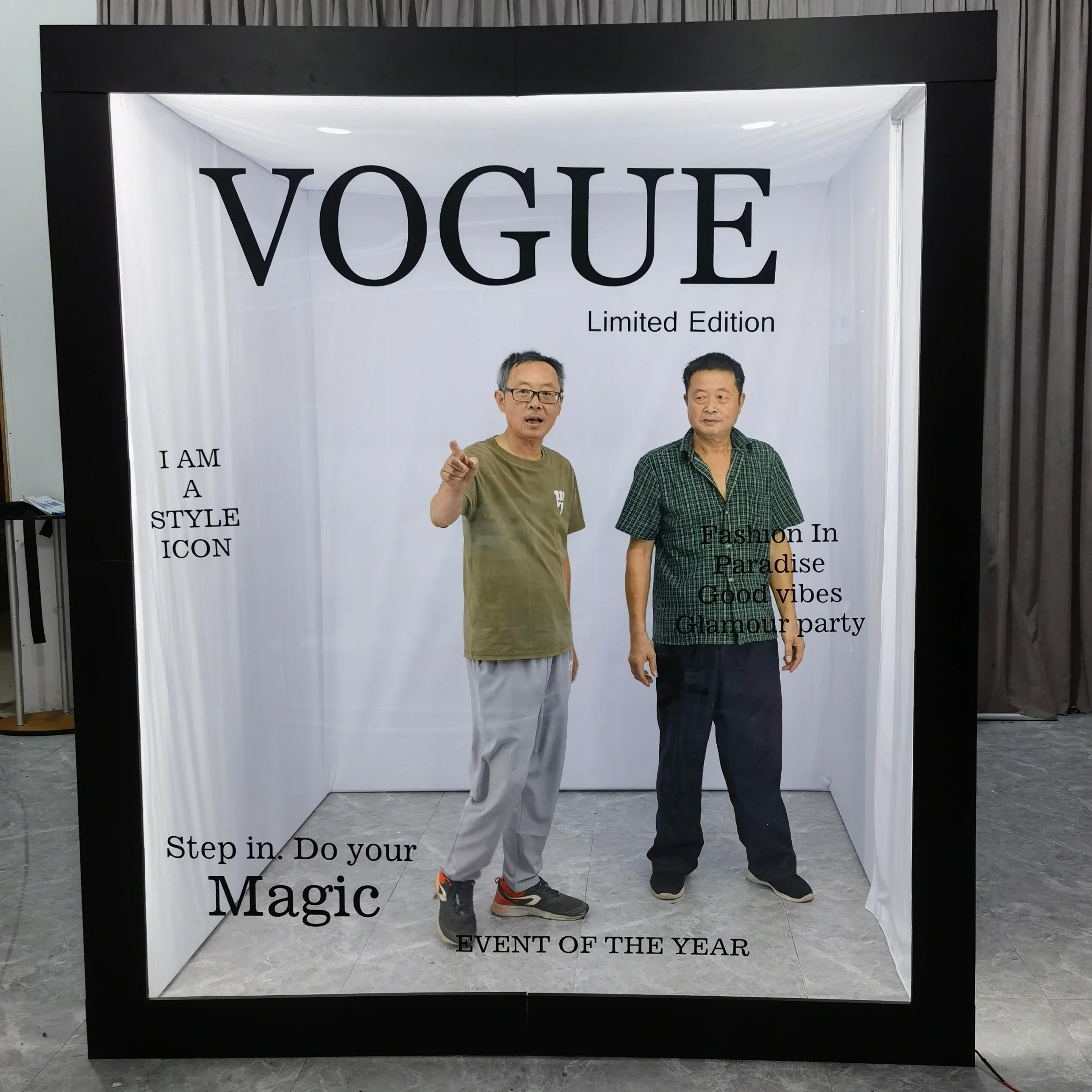 Fashion Magazine box Photography Background Advertising Trade Show Vogue Magazine Photo Booth