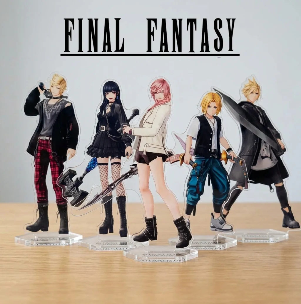 Final Fantasy Series 2026 New Arrival 15cm Acrylic Keychain Stand Game Character Trend Outfit Figure Desktop Ornament Gift