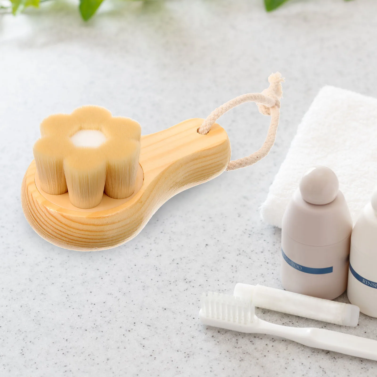 Gezichtsscrubber met houten handvat Handmatige gezichtsreinigingsborstel Peeling Diepe verzorging Gezichtsborstel Huidverzorgingshulpmiddelen