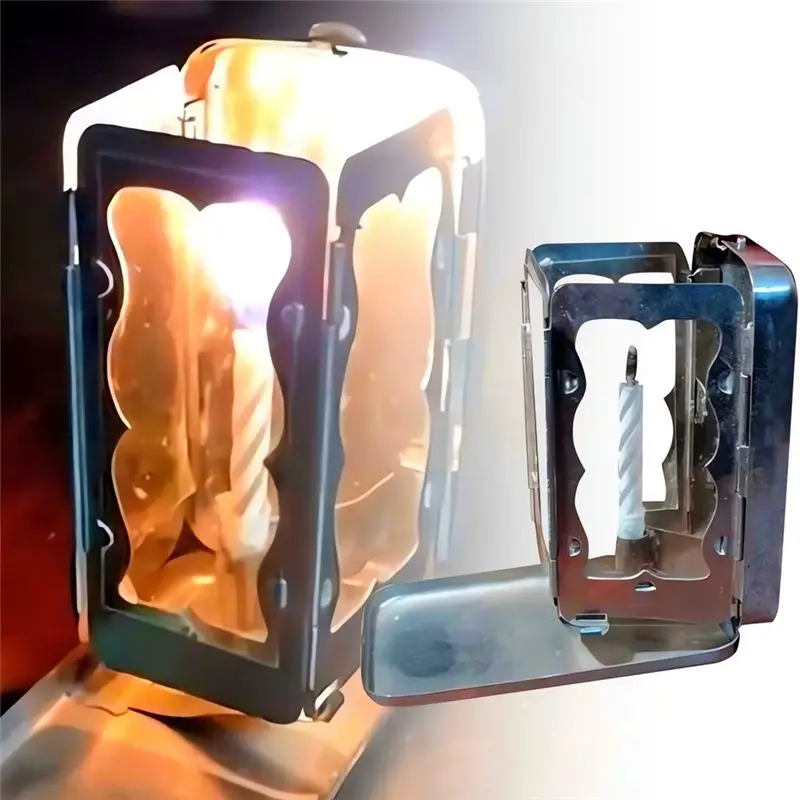 AS60-Folding Pocket Candle Lamp Vintage Small Pocket Candle Lamp Suitable For Camping And Hiking