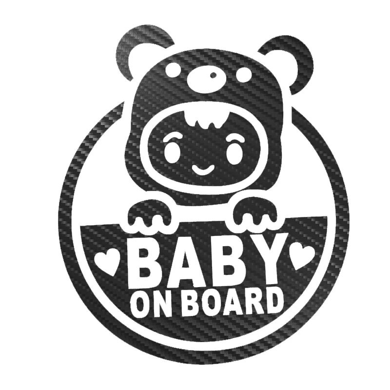 15.5 *13.5cm Motorcycle Stickers Baby on Board Funny Reflective Car Stickers and Decals Vinyl JDM Carbon Fiber 3D Decal Stcker
