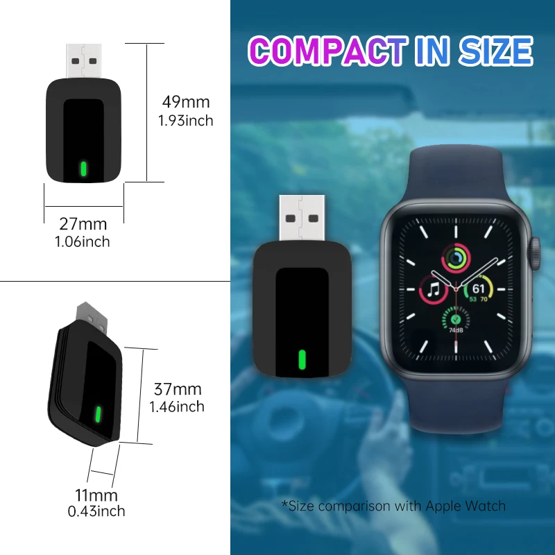 2in1 Wireless Carplay Adapter For iOS CarPlay / Android Auto Wireless Carplay Mini USB