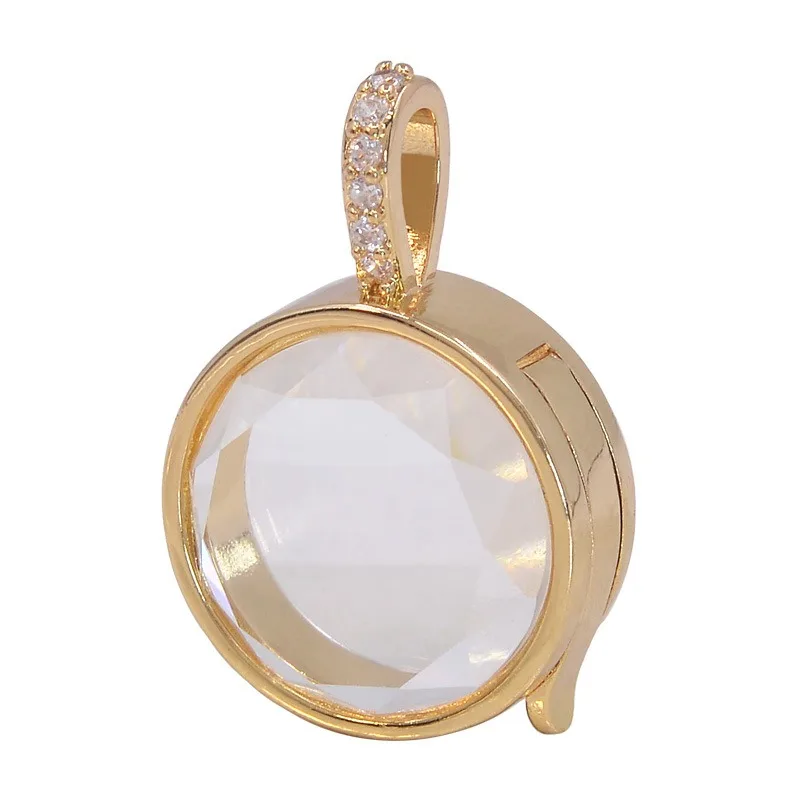 صندوق شفاف قلادة ساحرة قلادة متمحور DIY تصميم مجوف 18K سلسلة مطلية بالذهب شخصية مدلاة هدية مجوهرات جارديان