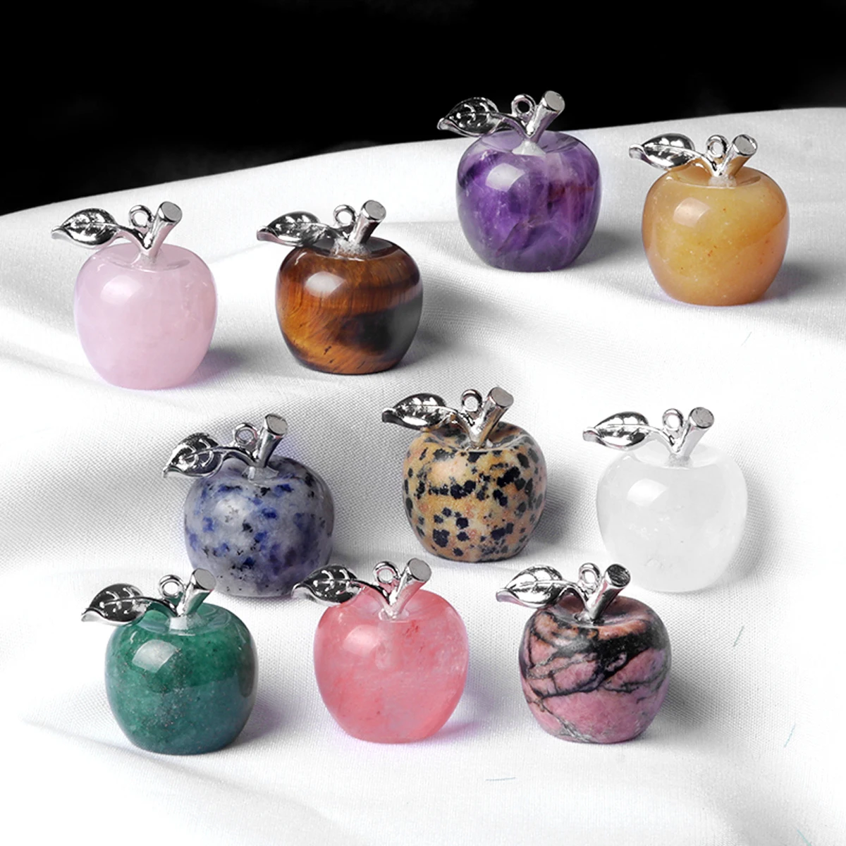 2pcs Natural Semi Precious Stone Ornament Crystal Agates Beads Home Decoration Christmas Gift Accessories 16x20mm