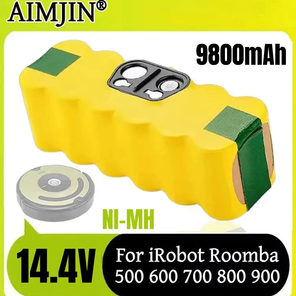 Batería mejorada de 6800mAh y 14.4V para iRobot series 500, 600, 700, 800, 900, compatible con iRobot Roomba 14.4V 620, 650, 770, 780, 580