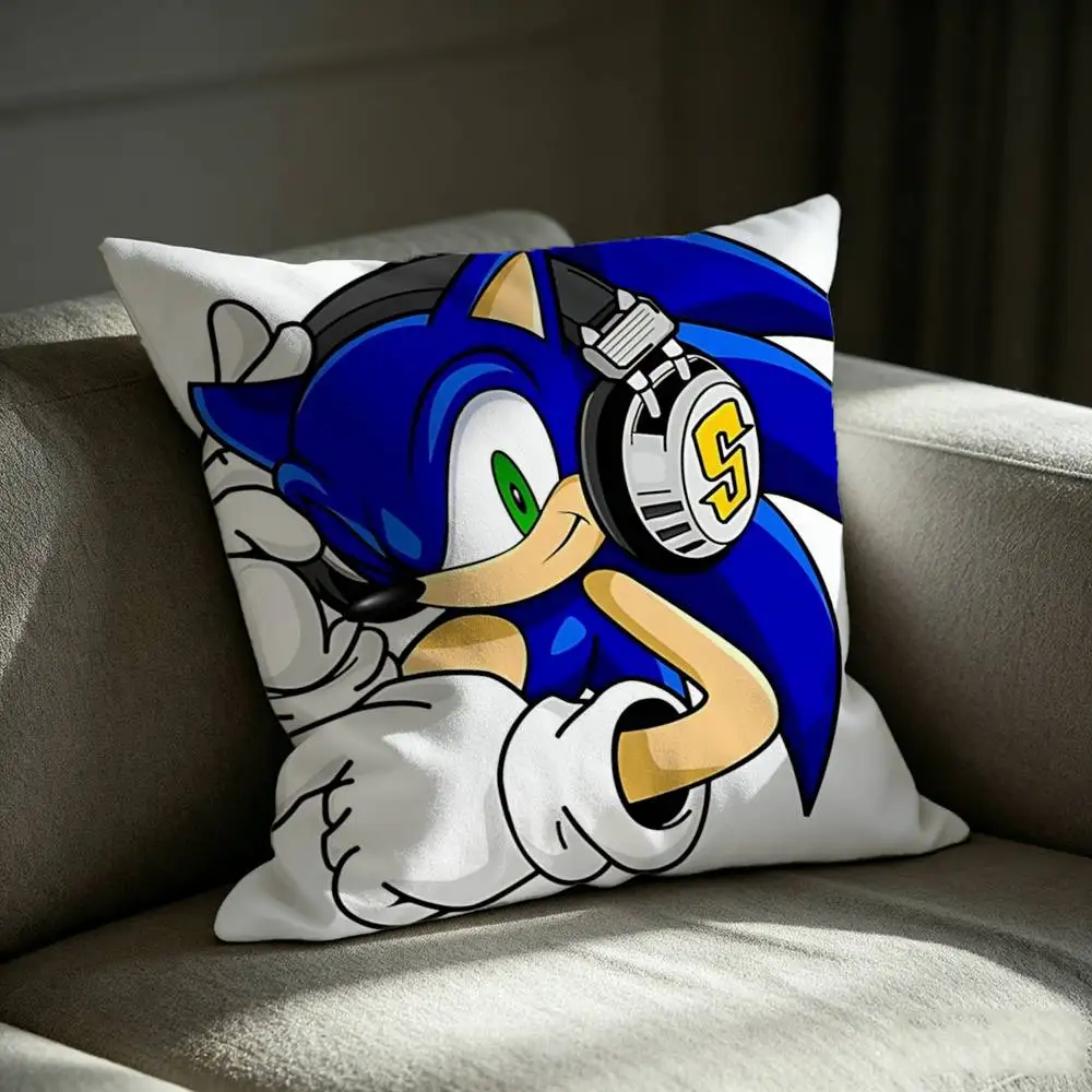 So-Sonic Game The H-Hedgehog  Square Sofa Pillow Cover Solid Color Living Room Home Decor Cushion Case - view 6