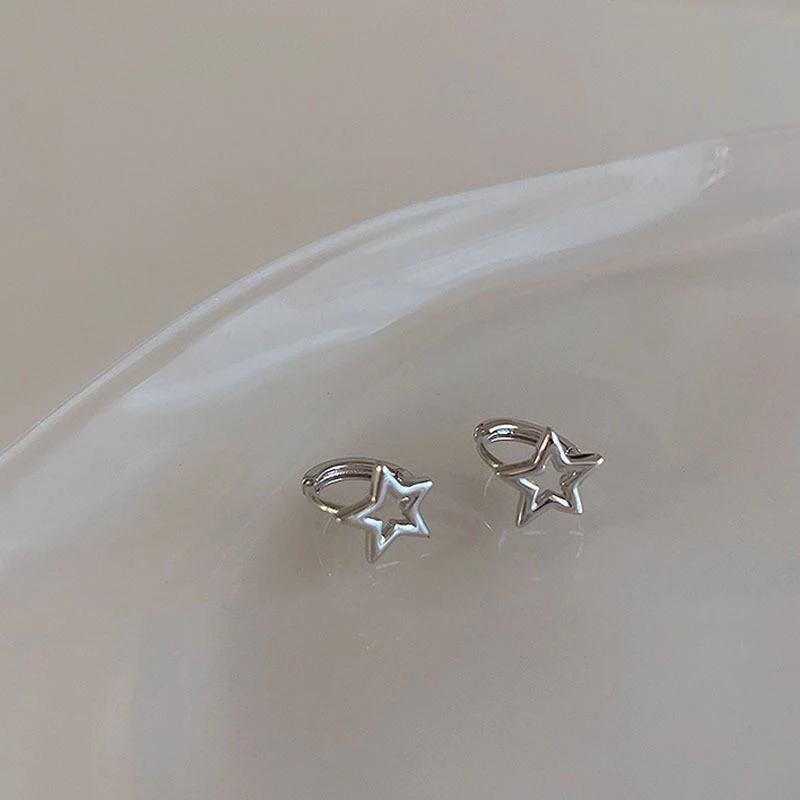 Hollow Pentagram Stud Earrings 3