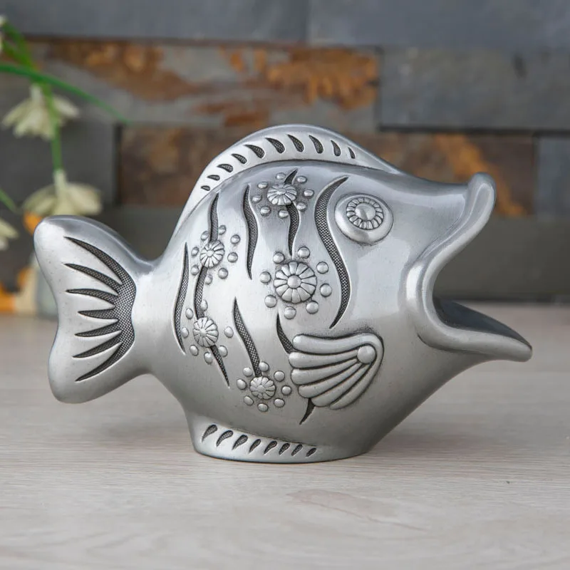 Bigmouth Fish Metal Piggy Bank for Kids, Money Saving Box, Coin for Home, Decorative, Storage money bank