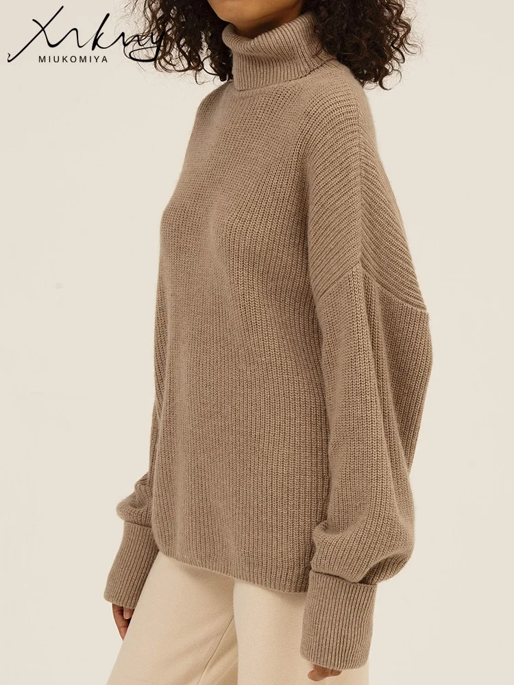 Women Thick Winter Sweaters Oversize 2022 Yellow Turtleneck Pullover Warm Khaki Turtleneck Oversize Vintage Knitted Sweaters