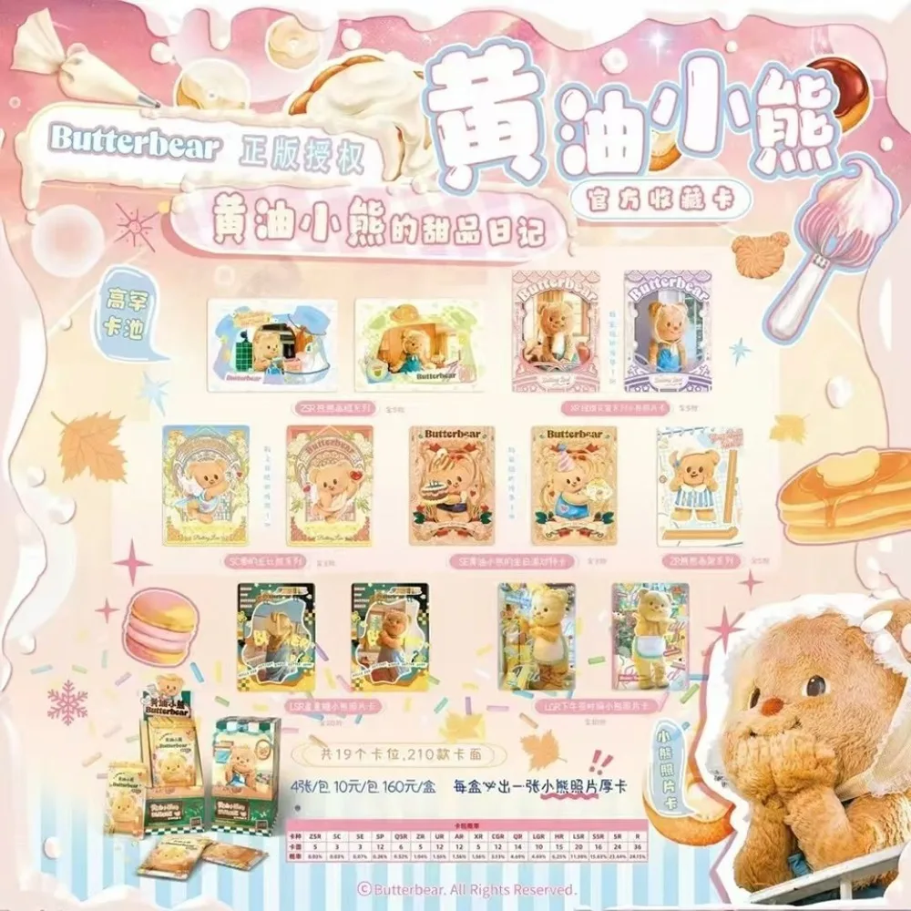 ファン向け卸売バターベアコレクションカード、特殊形状デザインの額縁入り、漫画風キュートなキャラクターカード、フェスティバルギフト
