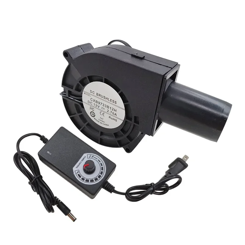 1pcs 9733 Blower Dc 12V 2.7a High Air Volume Turbo Fan 5500-5800 Rpm Middle Pressure Fan Electrical Tools Parts US/EU