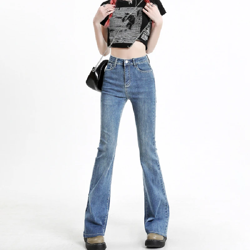 High Waist Flared Jeans Women's Premium Straight Leg Wide Leg Pants Autumn Winter New Arrival High Quality Denim Trousers