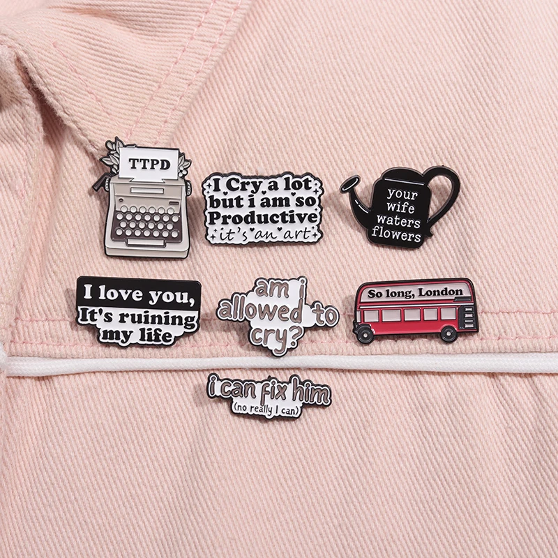 Pop Musician Enamel Pins Cartoon Pop Singer Lyrics Brooches Backpack Clothes Decorative Lapel Badge Accessories Gift for Friends