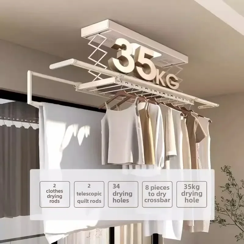 Electric drying rack balcony household remote control lifting drying