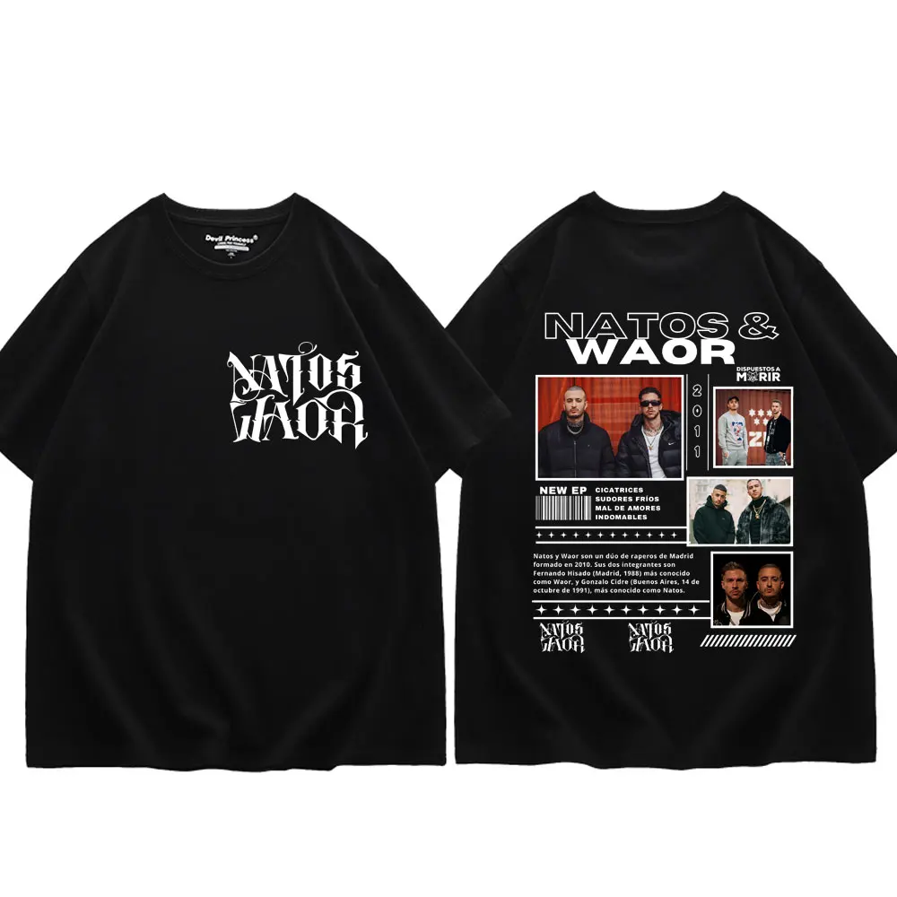 

Rapper NATOS WAOR Tour 2025 Merch T-shirt Men's Women's Fashion Hip Hop Vintage T Shirts Summer 100% Cotton Oversized T-shirts