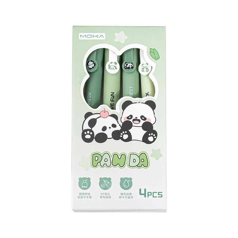 4Pcs Kawaii Cute Gel Pen Cartoon Panda Dog Capybara Pressing Pens Set Creative Writing Pens Aesthetic Stationery School Supplies