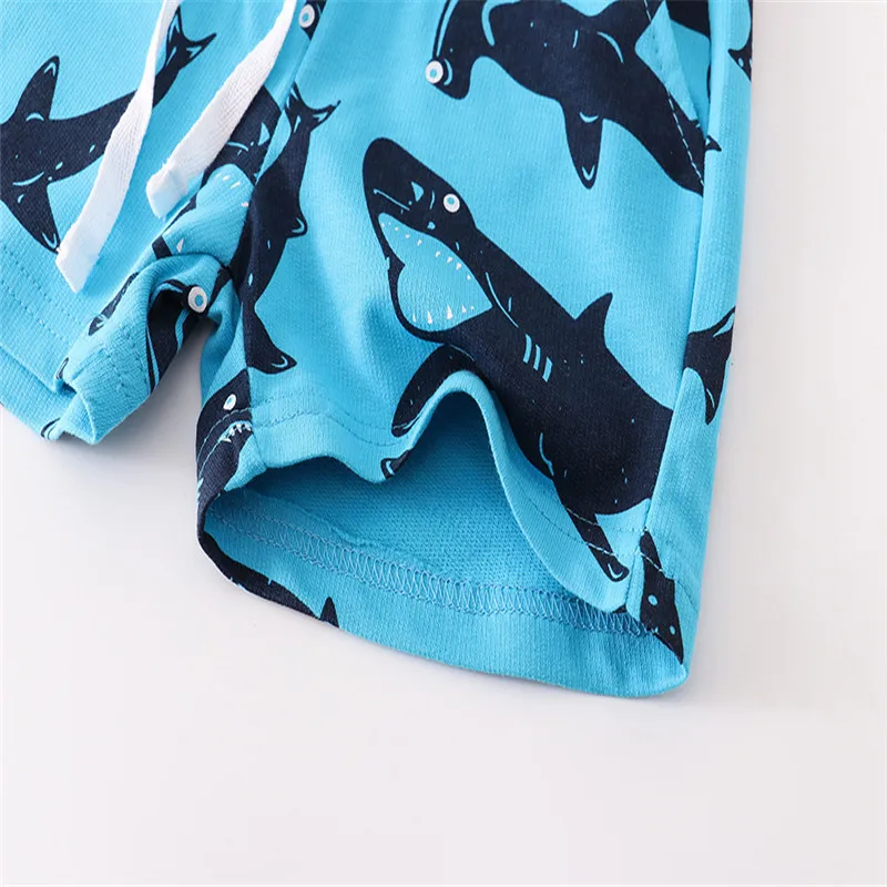 Jumping Meters 2-7T Summer Boys Shorts Sharks Print Drawstring Baby Boys Girls Short Pants Animals  Children\'s Kids Trousers