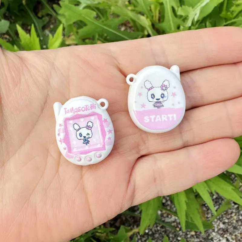 Random1-6pcs Tamagotchi Bead Accessories Acrylic Cartoon Small Arcade Machine Bead DIY Keychain Jewelry Material Fun Decoration