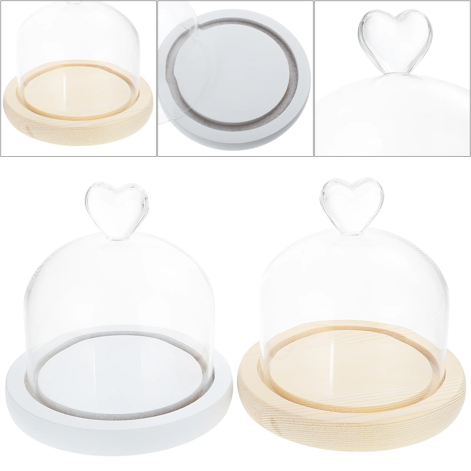 

2Pcs Eternal Flower Glass Cover Creative Preserved Glass Dome for Desktop Decor Dried Flower Display Home Office Study Bedroom