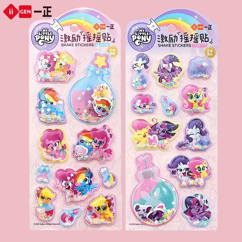 

Наклейки Iigen My Little Pony 3D Shake для детей, милые мультяшные мотивационные стикеры, наклейки с Твайлайтом Спаркл и Рози Пай для блокнотов, из пеноматериала