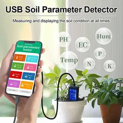 8-in-1 Smart Soil Sensor Comprehensive Data via Type-C Connection