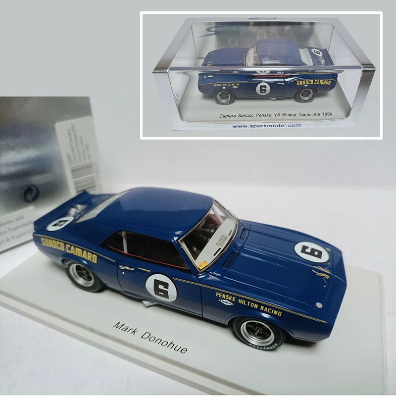 Spark 1:43 Gewinner aus Kunstharz, Trans Am 1968, Rennwagenmodell, Klassiker, Erwachsenen-Souvenir, Geschenk, statische Anzeige