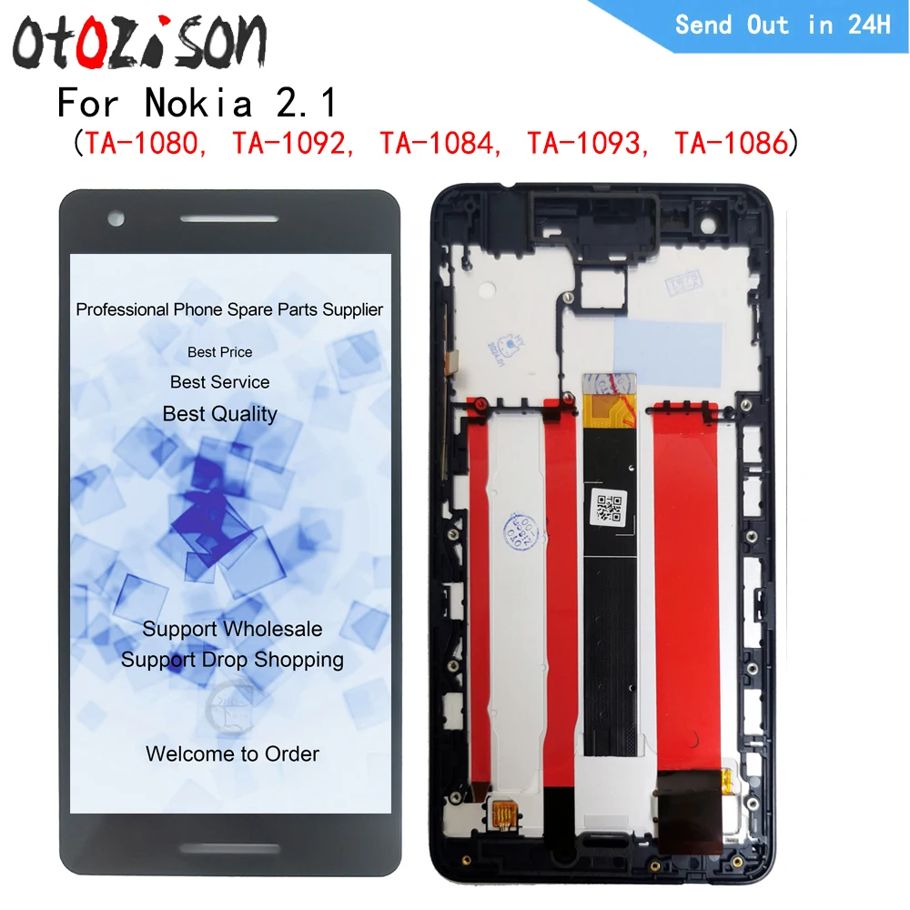 

5.5" IPS Display For Nokia 2.1 TA-1080, TA-1092, TA-1084, TA-1093, TA-1086 LCD Screen Touch Panel Digitizer WIth Frame Assembly