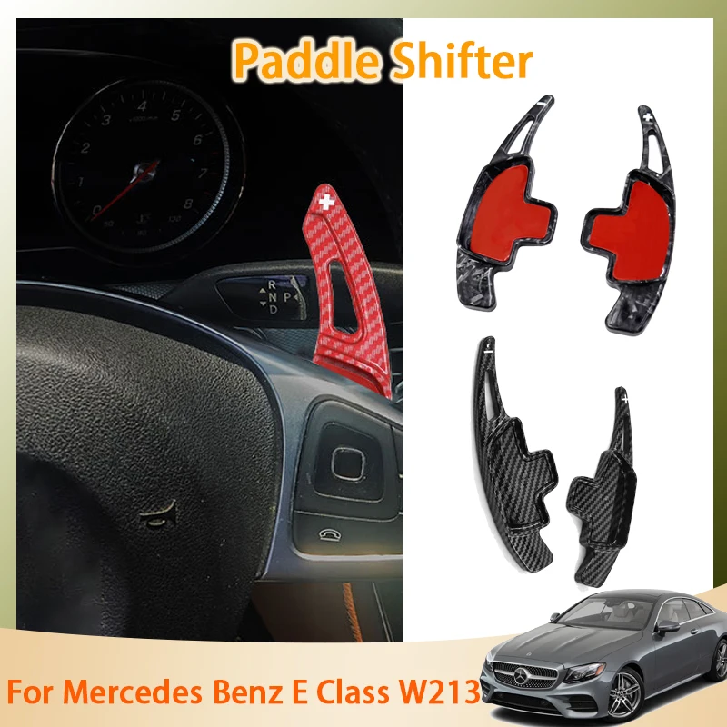 

For Mercedes Benz E Class W213 2017 2018 2019 2020 2021 2022 2023 Carbon Fiber Car Steering Wheel Shift Paddle Shifters Extended