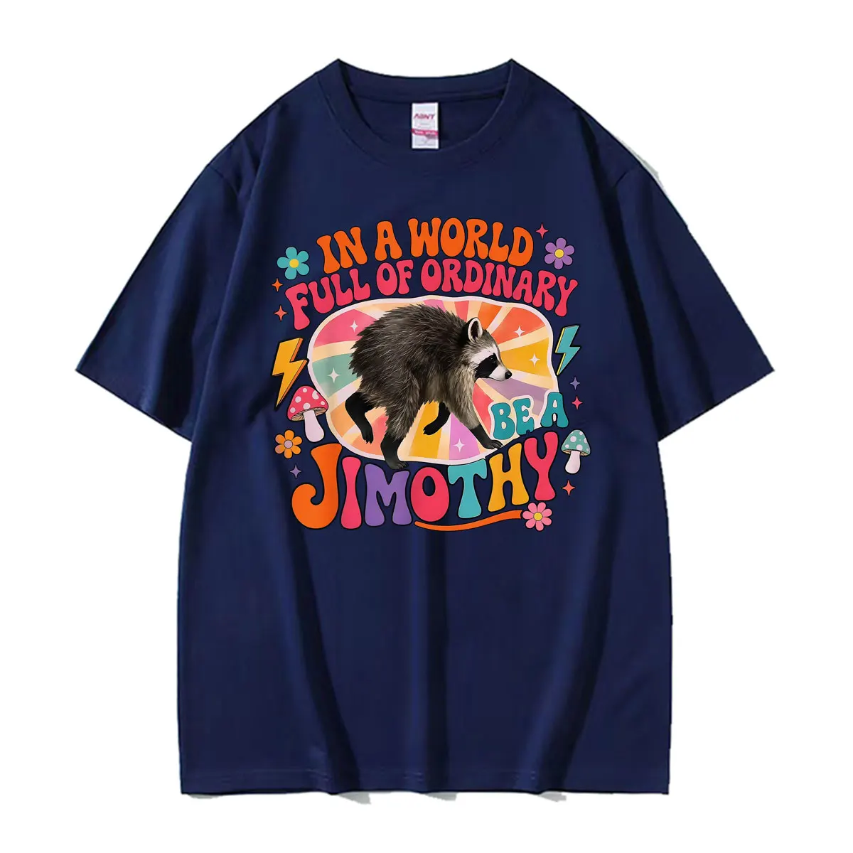 Funny Retro Raccoon Meme T-Shirt in A World Full of Ordinary Be A Jimothy Graphic T Shirts Men Women Fashion Kawaii Humor Tshirt