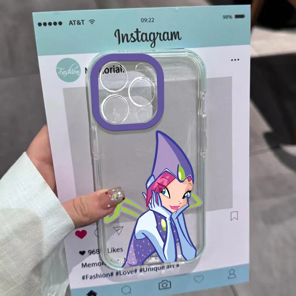 Cool Lovely Winxs Clubs Phone Case For iPhone 17 16 16e 15 14 13 12 11 Mini Pro Max XR XSMax 7 8 Air Plus Transparent Back Cover - náhled 3